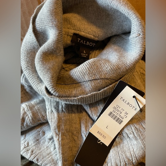 - Talbots Gray Light Weight Turtleneck Long Sleeve Sweater Size L - Picture 3 of 4